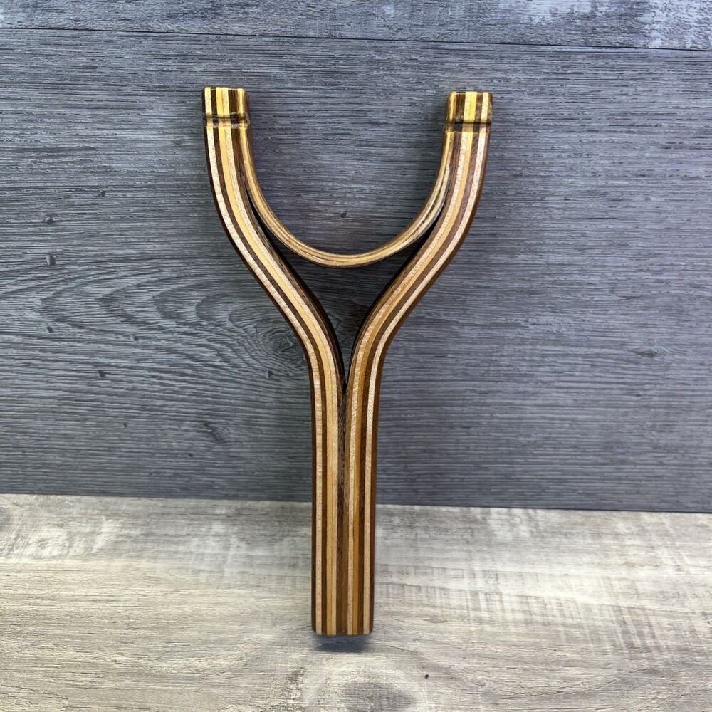 Handmade Laminated Hardwood Slingshot – Custom Wooden Frame Catapult Smooth